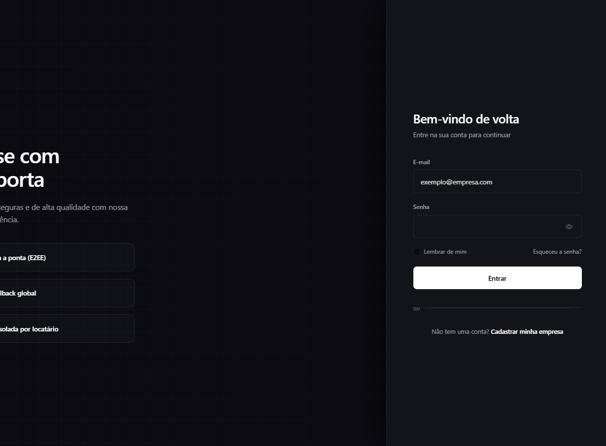 Demonstração do login no workspace